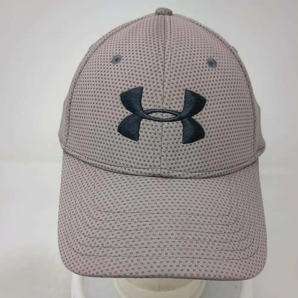 Under Armour Baseball Cap Gray XL Fitted HeatGear Textured Polyester Sport Hat